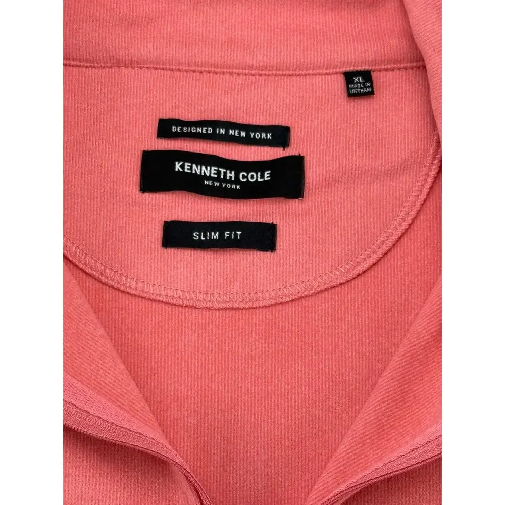 Kenneth Cole Men's XL Coral Slim Fit Quarter Zip Pullover Sweater